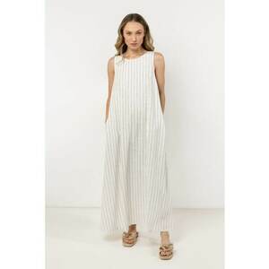 Rochie dama maxi in/viscoza - crem imagine