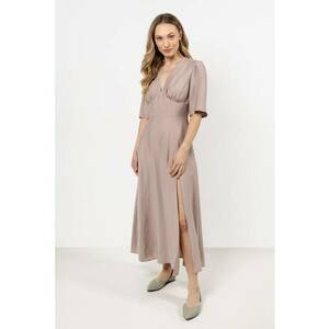 Rochie midi raion/nailon - bej imagine