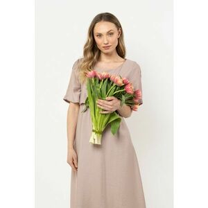 Rochie midi bej - raion/nailon imagine
