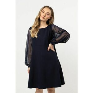 Rochie mini trapez bleumarin - poliester/elastan imagine