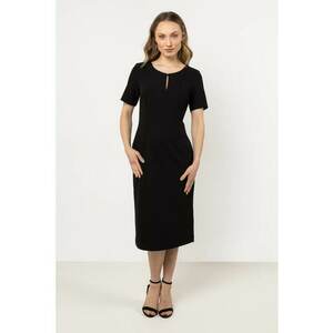 Rochie midi neagra - poliester-elastan imagine