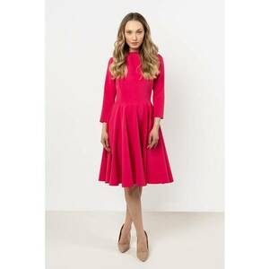Rochie midi evazata - poliester-elastan - Roz imagine