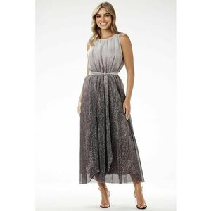 Lunga Rochie Fara maneca A703 - Argintiu imagine