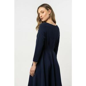 Rochie midi evazata bleumarin - poliester/elastan imagine