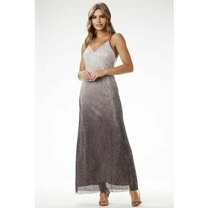 Rochie maxi - cu paiete - argintie - poliester imagine