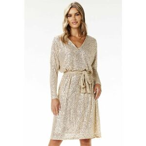 Rochie A690 - bej - poliester-elastan imagine