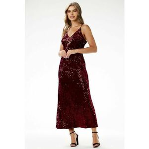 Rochie maxi - catifea - paiete - poliester imagine