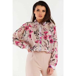 Camasa dama poliester model Flori de cires multicolor imagine