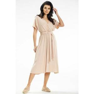 Midi Rochie Maneca scurta Lejer A642 imagine
