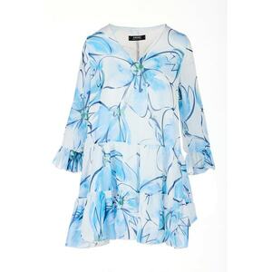 Rochie A507 - Poliester - Alb/Albastru imagine