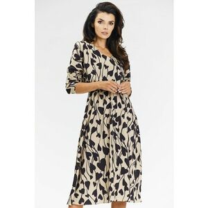 Rochie Rochie dama poliester - A666 - Inimioare Bej-Negru - imagine