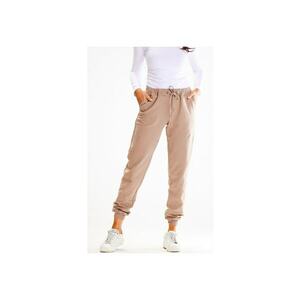 Pantaloni sport dama - Bumbac/Elastan - Bej imagine