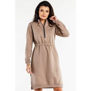 Rochie-hanorac din bumbac cu design modern - Latte imagine