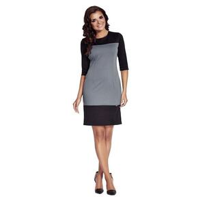 Rochie A078 - Poliester/Elastan - Negru/Albastru imagine