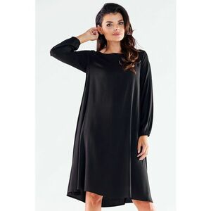 Negru Midi Rochie Maneca lunga - Elegant - Lejer A524 imagine