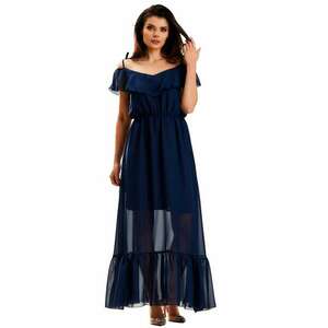 Lunga Rochie Fara maneca A573 - Bleumarin imagine