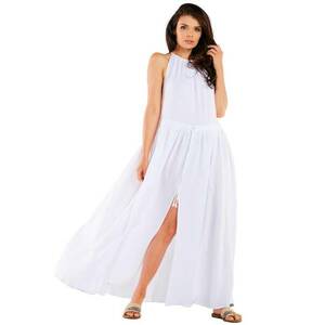 Rochie lunga M263 - Ajustabila - Alb - Bumbac/Lycra imagine