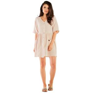 Rochie scurta M258 - Bumbac/Lycra - Bej imagine