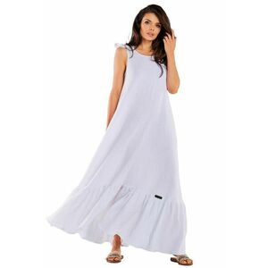 Rochie maxi - Alb - Bumbac/Lycra M262 imagine