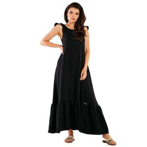 Rochie maxi M262 - Bumbac/Lycra - Negru imagine
