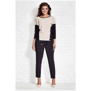 Pulover dama poliester Bej - Negru/Bej imagine
