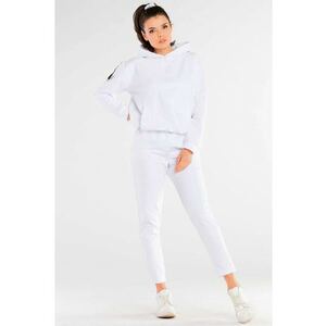Pantaloni dama - Bumbac/Elastan - Alb - Alb imagine