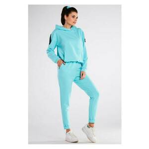 Pantaloni dama - Bumbac/Elastan - Albastru - Albastru imagine