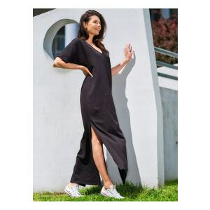 Rochie maxi de bumbac cu maneci scurte imagine