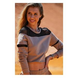 Bluza dama - Bumbac - Bej/Negru imagine