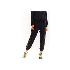 Pantaloni sport de dama - Bumbac/Elastan - Negru imagine