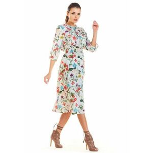 Rochie dama Poliester - M201 - Flori Ecru - imagine