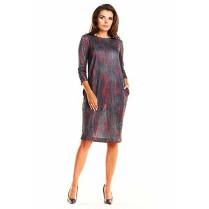 Rochie dama Poliester - M189 - Rosu/Negru imagine