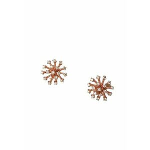 Cercei rose gold - forma de floare - cu pietre din zirconiu - Kalma C8 - imagine