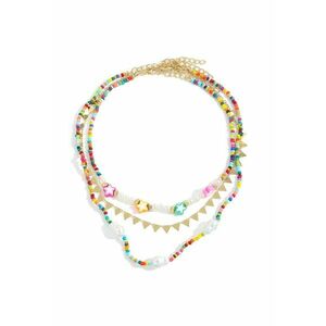 Set 3 coliere - aurii - cu margelute colorate - Maylis C9 - imagine