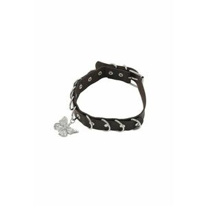 Colier choker negru - cu fluture si zale argintii - Moris C17 - imagine