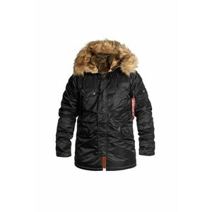 Geaca lunga de iarna - N3B VF 59 - cu gluga adanca si captuseala detasabila - Negru - Negru imagine