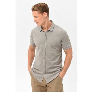 Camasa cu maneci scurte C-Xewir pentru barbati - Gri - Slim Fit imagine