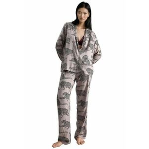 Pijama dama imprimeu tigru - roz/negru - tricot imagine