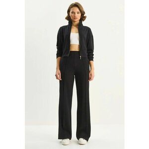 Set asortat din doua piese - hanorac cu fermoar complet si pantaloni - negru - imagine