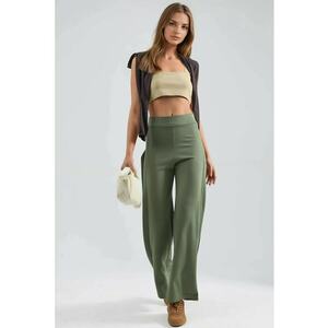 Pantaloni dama - verde - textil imagine