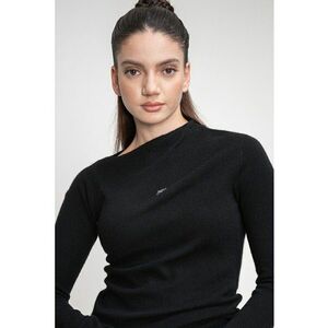 Pulover tricotat fin din casmir - Negru imagine
