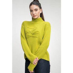 Pulover din amestec de lana cu monograma - Verde imagine