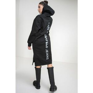 Rochie-hanorac din bumbac organic cu imprimeu logo pe partea din spate - Negru imagine