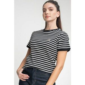 Tricou din amestec de modal cu model in dungi - Negru imagine