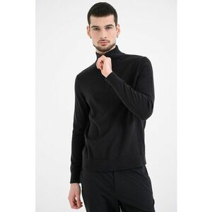 Pulover din bumbac cu fenta cu fermoar - Negru imagine