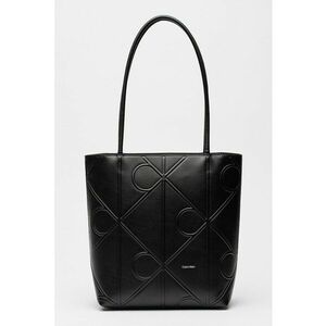 Geanta tote cu model monograma - Negru imagine