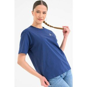 Tricou cu imprimeu logo si decolteu la baza gatului - pentru baschet Jumpman - Bleumarin imagine
