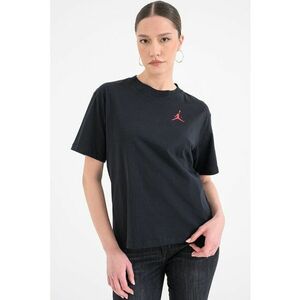 Tricou cu imprimeu logo si decolteu la baza gatului - pentru baschet Jumpman - Negru imagine
