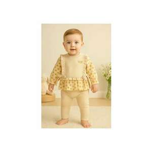 Set bluzita si pantaloni moeboon cu model floral - Crem imagine