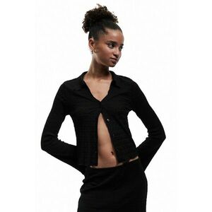 Camasa slim fit cu maneci clopot - Negru imagine